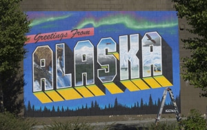 Street Art - Greetings from Alaska mural